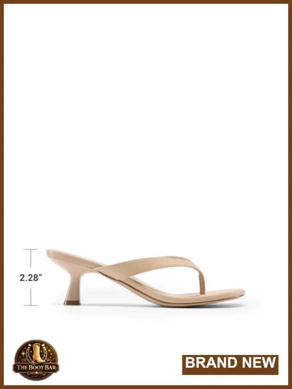 Women's Kitten Heel Thong Sandals Faux Leather